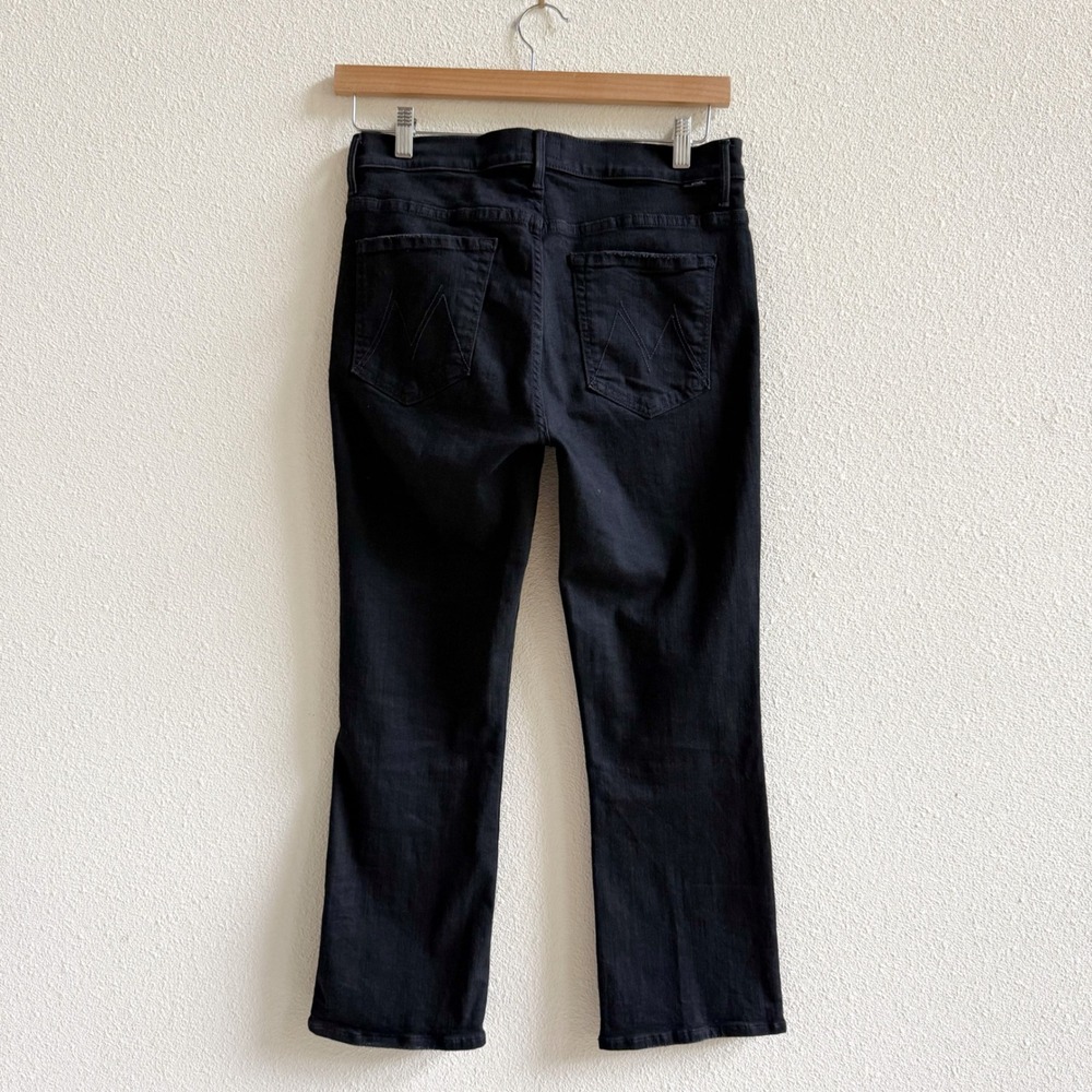 Mother The Insider Crop Jeans Women 31 Black Not Guilty Bootcut 1137-180 - Picture 4 of 8